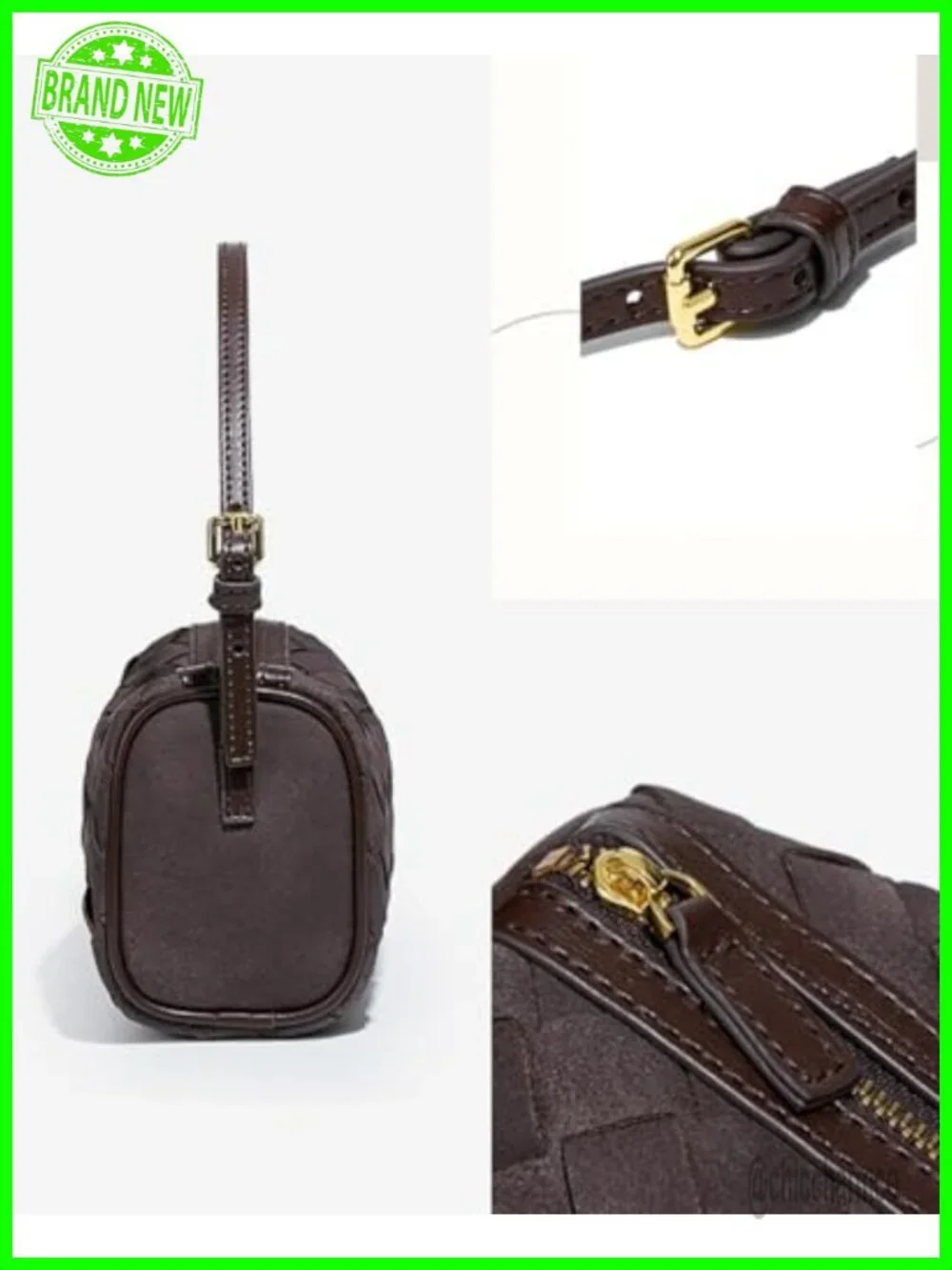Woven Faux Suede Small Hobo Bag Crossbody Clutch Purse
